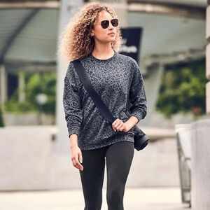 Sale Athleta Pure Luxe Leopard Print Sweatshirt